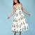 White block print cotton tube maxi-dress