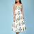 White block print cotton tube maxi-dress