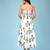 White block print cotton tube maxi-dress