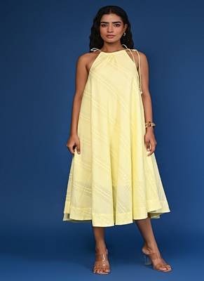 Yellow dobby cotton dress 1