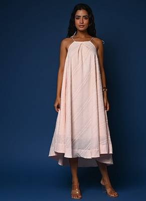 Peach dobby cotton dress 1