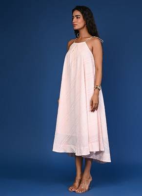Peach dobby cotton dress 3