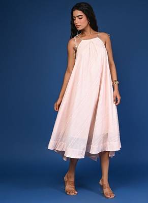 Peach dobby cotton dress 4
