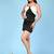 Black satin bow dress
