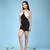 Black satin bow dress