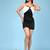 Black satin bow dress