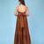Brown tiered cotton maxi-dress