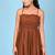 Brown tiered cotton maxi-dress