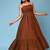 Brown tiered cotton maxi-dress