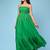 Green tiered cotton maxi-dress