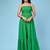 Green tiered cotton maxi-dress