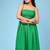 Green tiered cotton maxi-dress