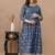 Blue aaysa floral printed pure cotton flared maternity maxi dress