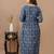 Blue aaysa floral printed pure cotton flared maternity maxi dress