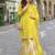 Lemon green party wear semi stitched gharara suits