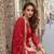 Red party wear semi stitched gharara suits