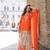Orange party wear semi stitched gharara suits