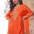 Orange party wear semi stitched gharara suits