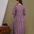 Purple aaysa floral printed pure cotton flared maternity maxi dress