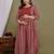 Maroon aaysa floral printed pure cotton flared maternity maxi dress