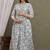 Sea green aaysa floral printed pure cotton flared maternity maxi dress