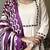 Off White Cotton Kurta Set with Purple Ikat Dupatta
