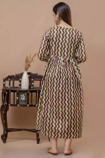 Maroon  floral printed  cotton flared maternity maxi dress