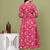 Pink aaysa floral printed pure cotton flared maternity maxi dress