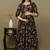 Black aaysa floral printed pure cotton flared maternity maxi dress