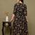 Black aaysa floral printed pure cotton flared maternity maxi dress