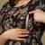 Black aaysa floral printed pure cotton flared maternity maxi dress