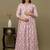 Peach aaysa floral printed pure cotton flared maternity maxi dress