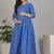 Blue aaysa floral printed pure cotton flared maternity maxi dress