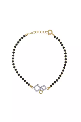 Gold plated hand mangalsutra in sterling silver