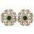 Gold plated green stone stud earrings in sterling silver