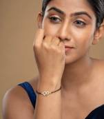 Gold plated hand mangalsutra in sterling silver