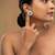 Gold plated green stone stud earrings in sterling silver