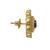 Gold plated green stone stud earrings in sterling silver