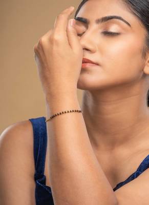 Gold plated hand mangalsutra in sterling silver 1