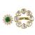 Gold plated green stone stud earrings in sterling silver