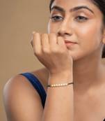 Gold plated hand mangalsutra in sterling silver