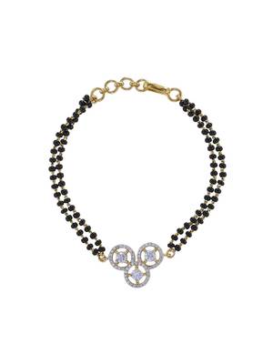 Gold plated hand mangalsutra in sterling silver 2