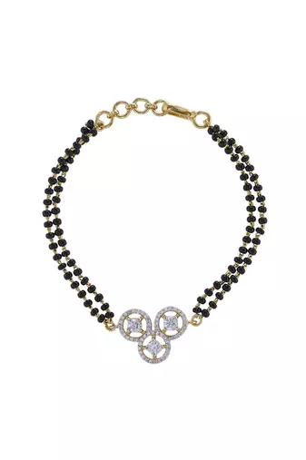 Gold plated hand mangalsutra in sterling silver