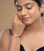 Gold plated hand mangalsutra in sterling silver