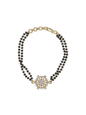 Gold plated hand mangalsutra in sterling silver 2
