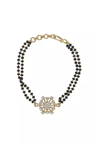 Gold plated hand mangalsutra in sterling silver