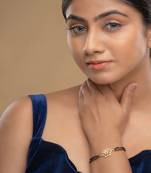 Gold plated hand mangalsutra in sterling silver