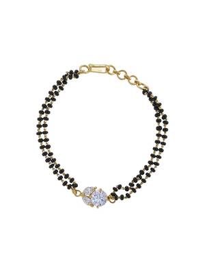 Gold plated hand mangalsutra in sterling silver 1