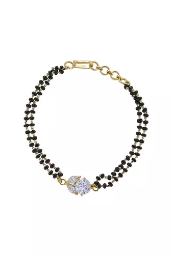 Gold plated hand mangalsutra in sterling silver