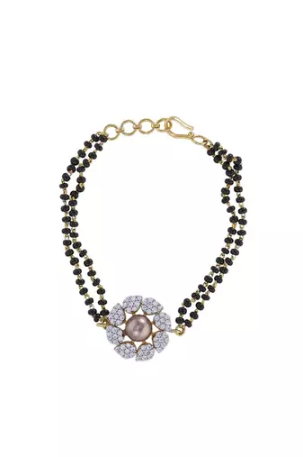 Gold plated hand mangalsutra in sterling silver